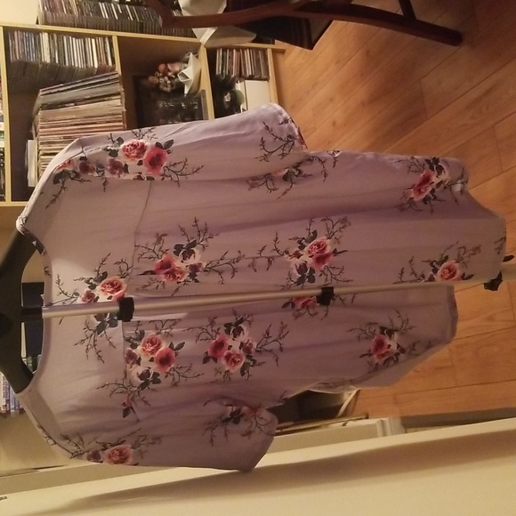 Mauve Floral Blouse 4XL - Picture 7 of 7